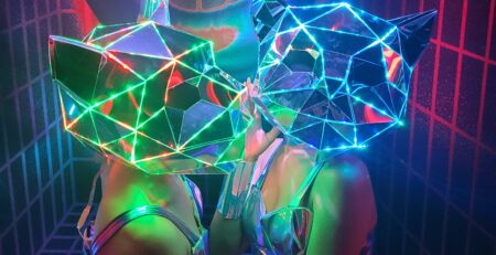 LED Mirror Cat Heads | LED Dance Performers Toronto
